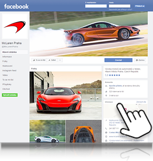 a Facebook pro McLaren Praha TOPSTAR AGENCY A.S.